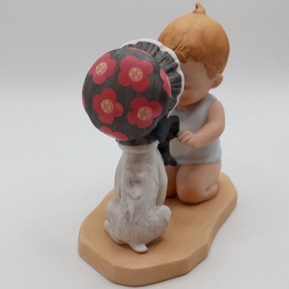 Dog Gone It A Bonnet Figurine Old Heirloom Tradition Vintage Puppy Child - Picture 6 of 11